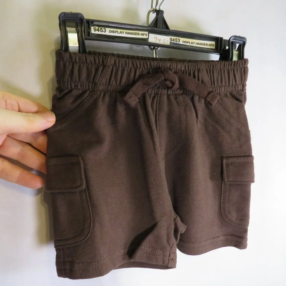 Baby Train Bodysuit Embroidered & Brown Shorts 6mts Jumping Beans 100% cotton